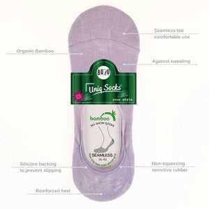 Image of seamless bamboo no-show sock showing sock features
