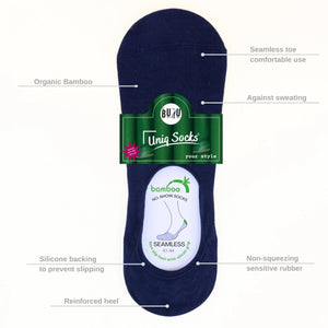 Image of seamless bamboo no-show sock showing sock features