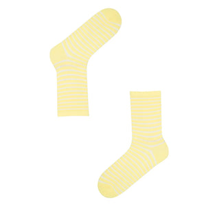 Lemon striped crew socks