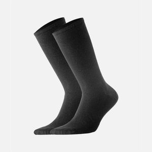 Charcoal bamboo crew socks for men shown flat with soft non-binding comfort fit, premium breathable everyday socks by Uniq Socks