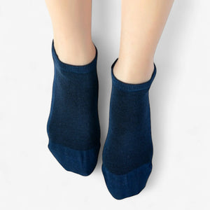 person wearing blue, bamboo sneaker socks
