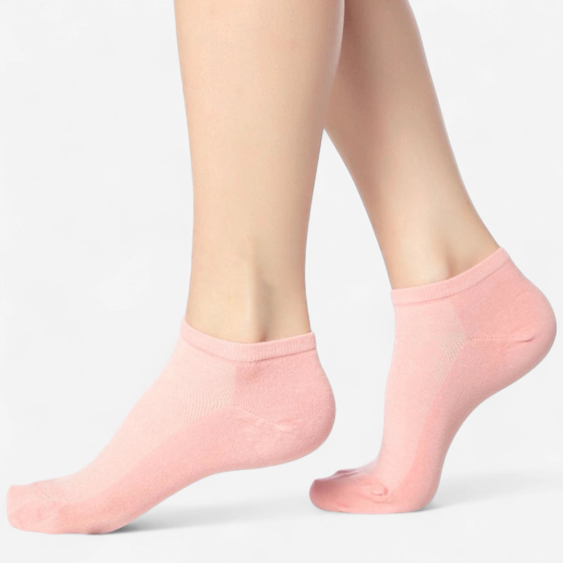 person wearing pink, bamboo sneaker socks