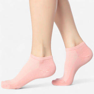person wearing pink, bamboo sneaker socks
