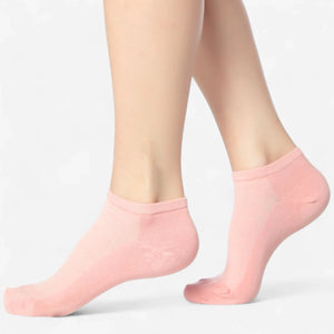 person wearing pink, bamboo sneaker socks