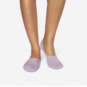 Person wearing lavender bamboo no-show socks