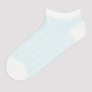 Blue and white sneaker socks