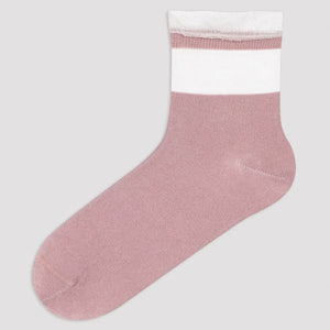 Pink sock with sheer tule cuff