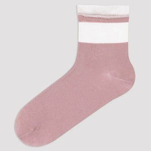 Pink sock with sheer tule cuff