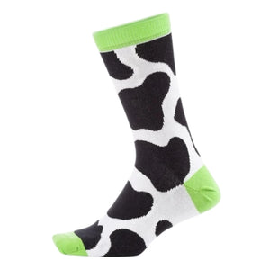 green cow themed socks