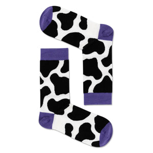 purple cow themed socks