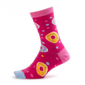 pink doughnut themed socks