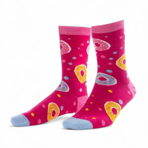 pink doughnut themed socks