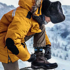 Nordic patterned alpaca and merino wool socks