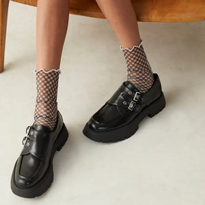 black_and_white_frilled_socks - Uniq Socks