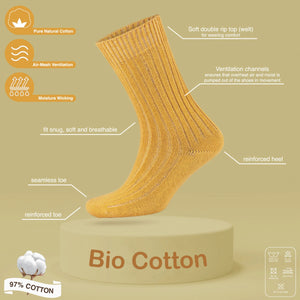 orange bio-cotton socks tech info