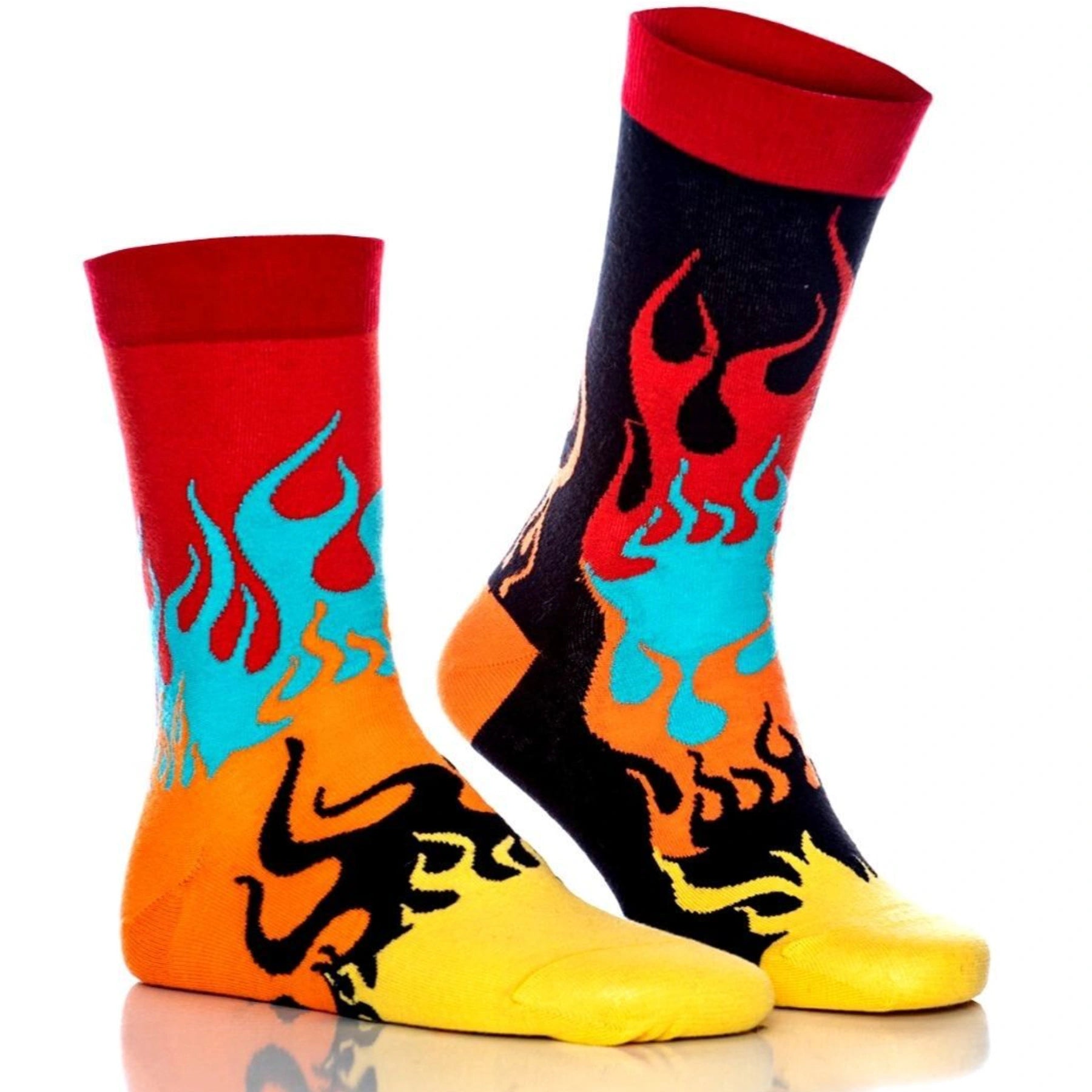 image of fire themed socks