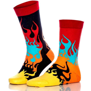image of fire themed socks