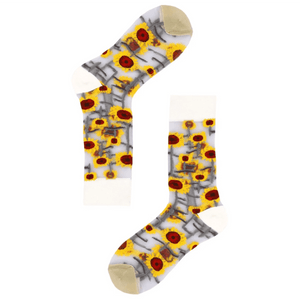 image of sheer socks with plant detail