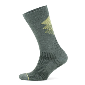 Grey and yellow bamboo crew socks