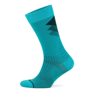 Aqua and black bamboo crew socks