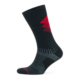 Black and red bamboo crew socks