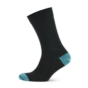 Image of black and light blue crew sock