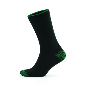 Image of black and green crew sock