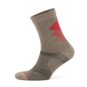 Beige and red coloured crew sock