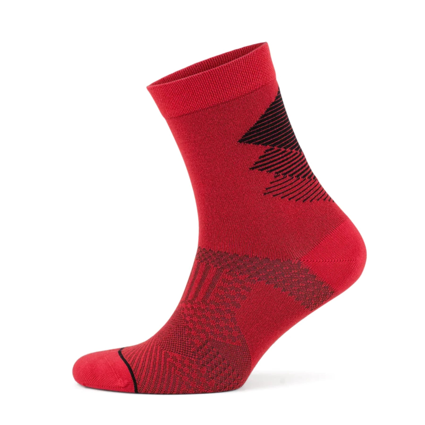Red and black coloured crew sock