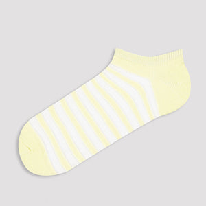 Sheer yellow striped ankle socks