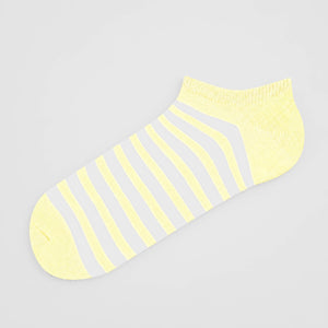 Sheer yellow striped ankle socks