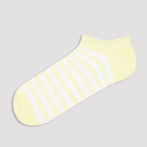 Sheer yellow striped ankle socks