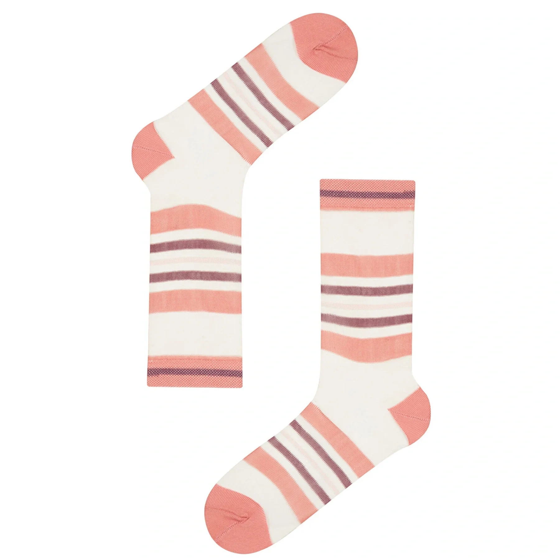 Image of sheer striped crew socks