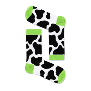 green cow themed socks