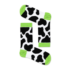 green cow themed socks