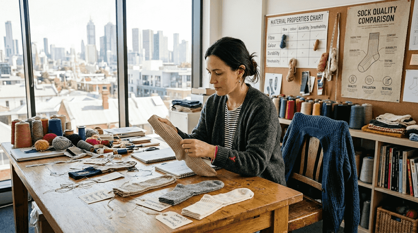 Designer reviews high-quality sock materials