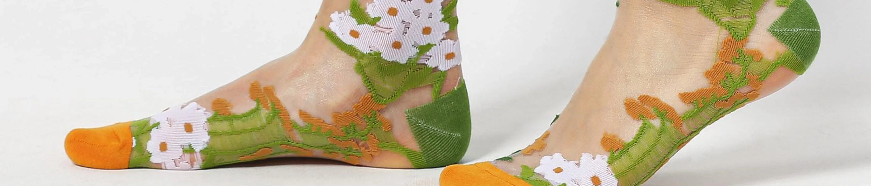 Sheer Embroidered Summer Socks