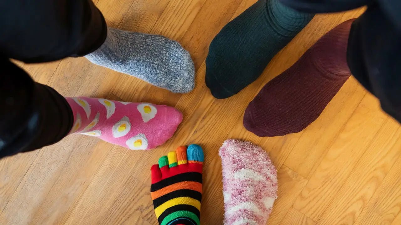 Mismatched socks gift guide featuring colourful patterned socks by Uniq Socks