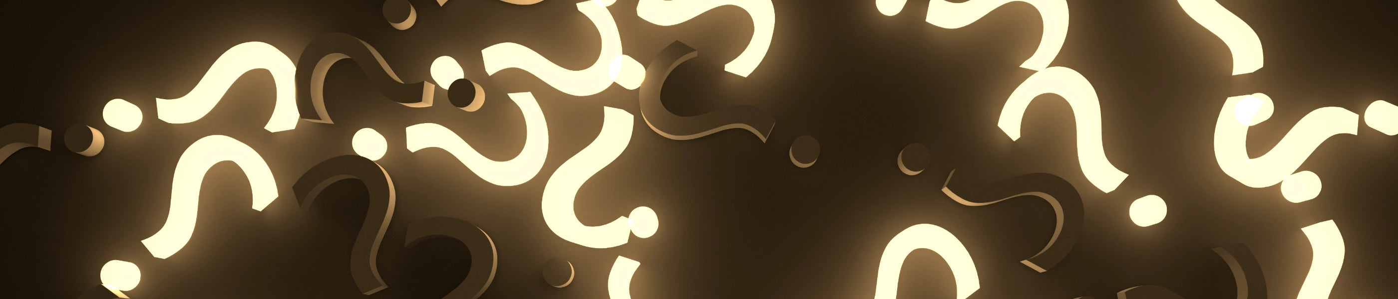 FAQ page header image with question marks