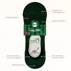 Image of seamless bamboo no-show sock showing sock features