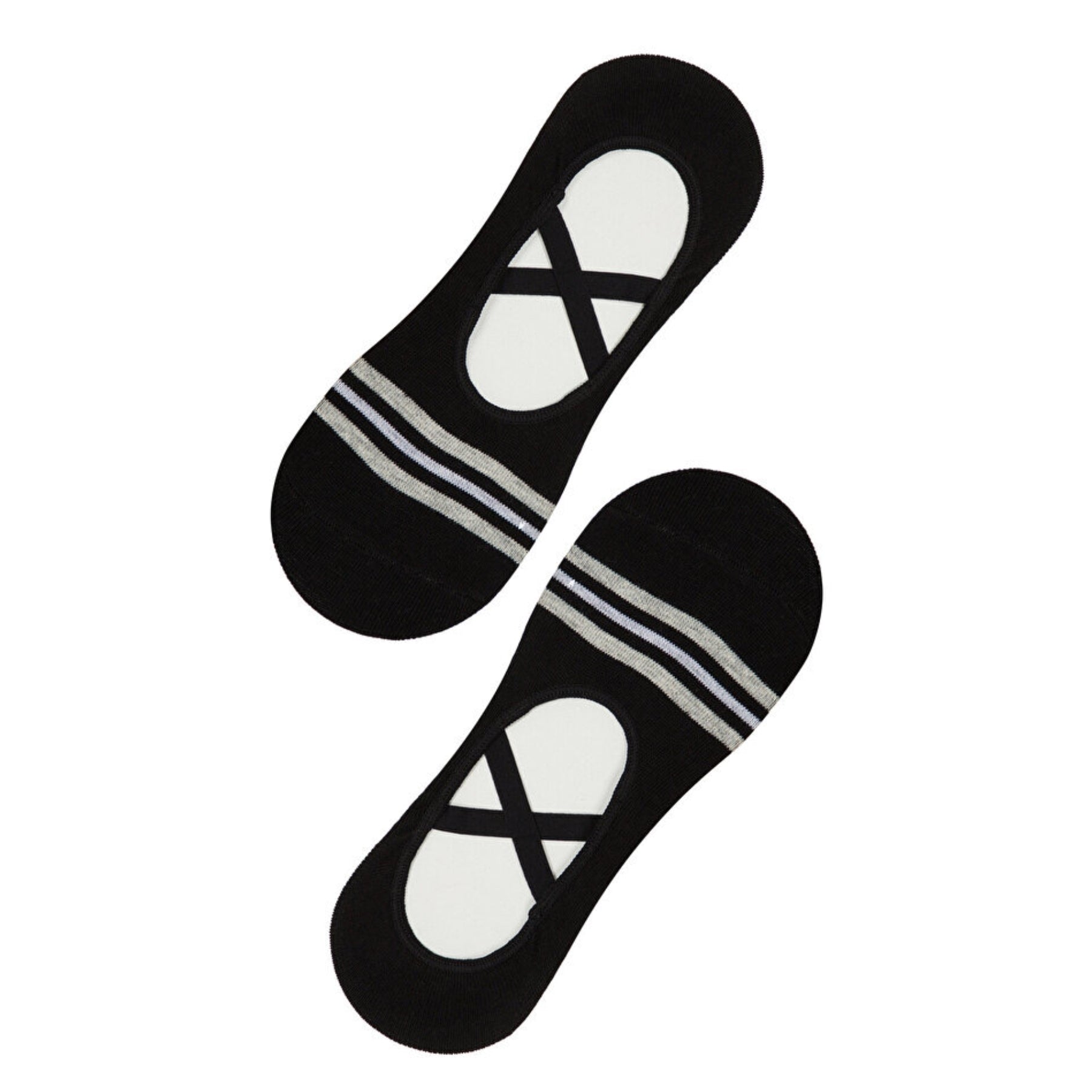 image of black and stripe yoga socks