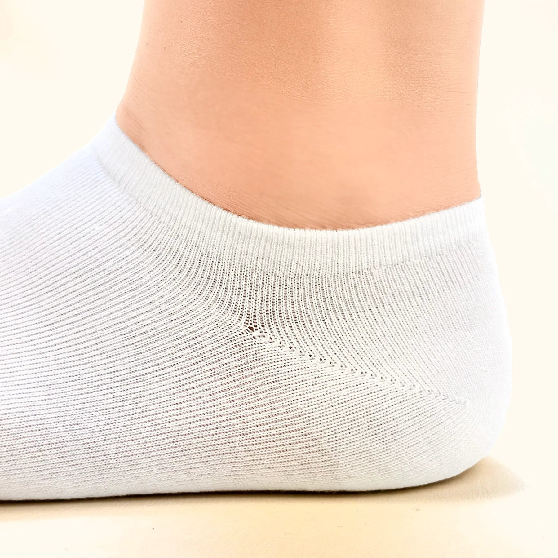 White seamless sneaker socks