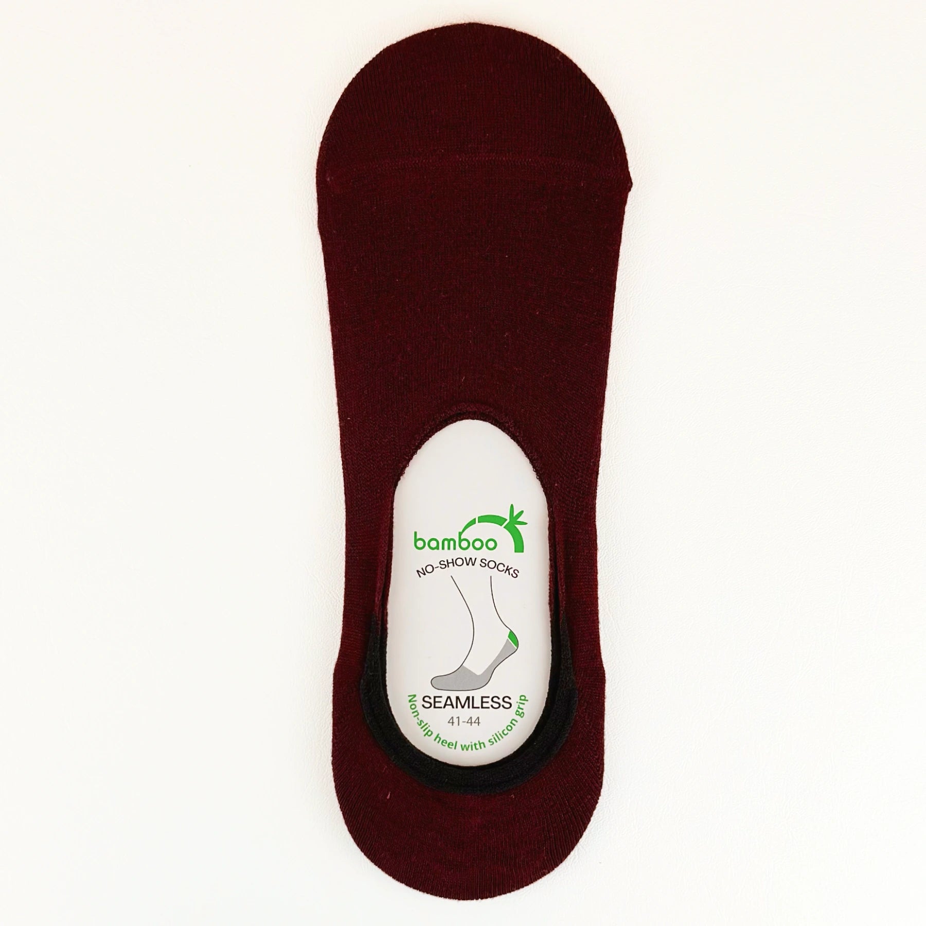 Burgundy bamboo no-show socks