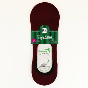 Burgundy bamboo no-show socks