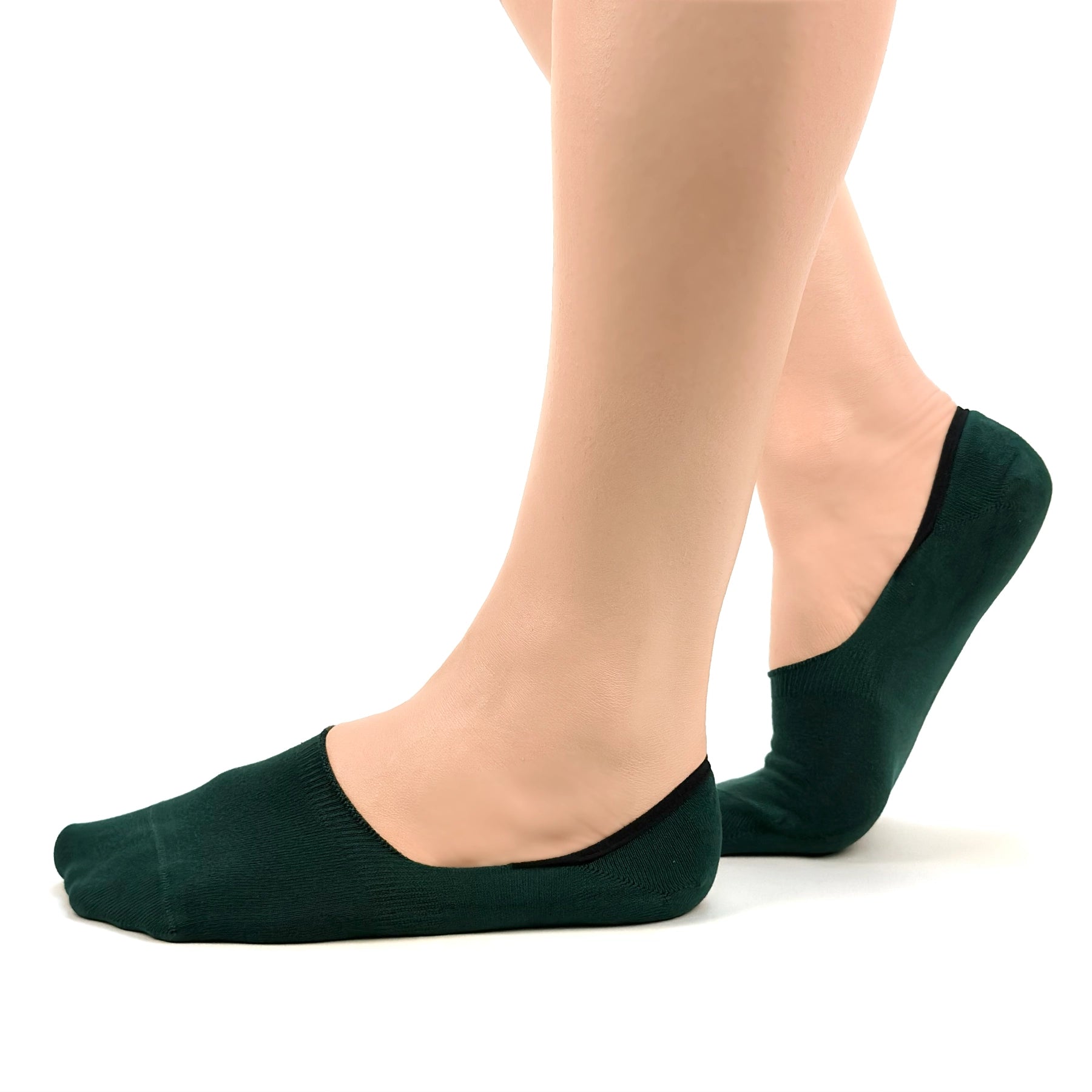 Green bamboo no-show socks