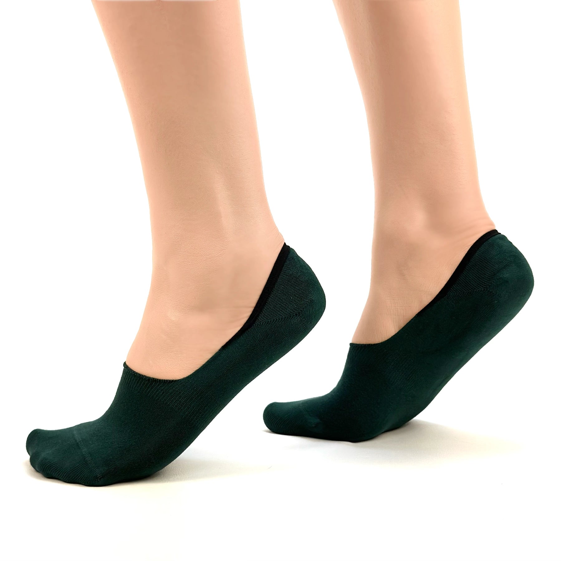 Green bamboo no-show socks