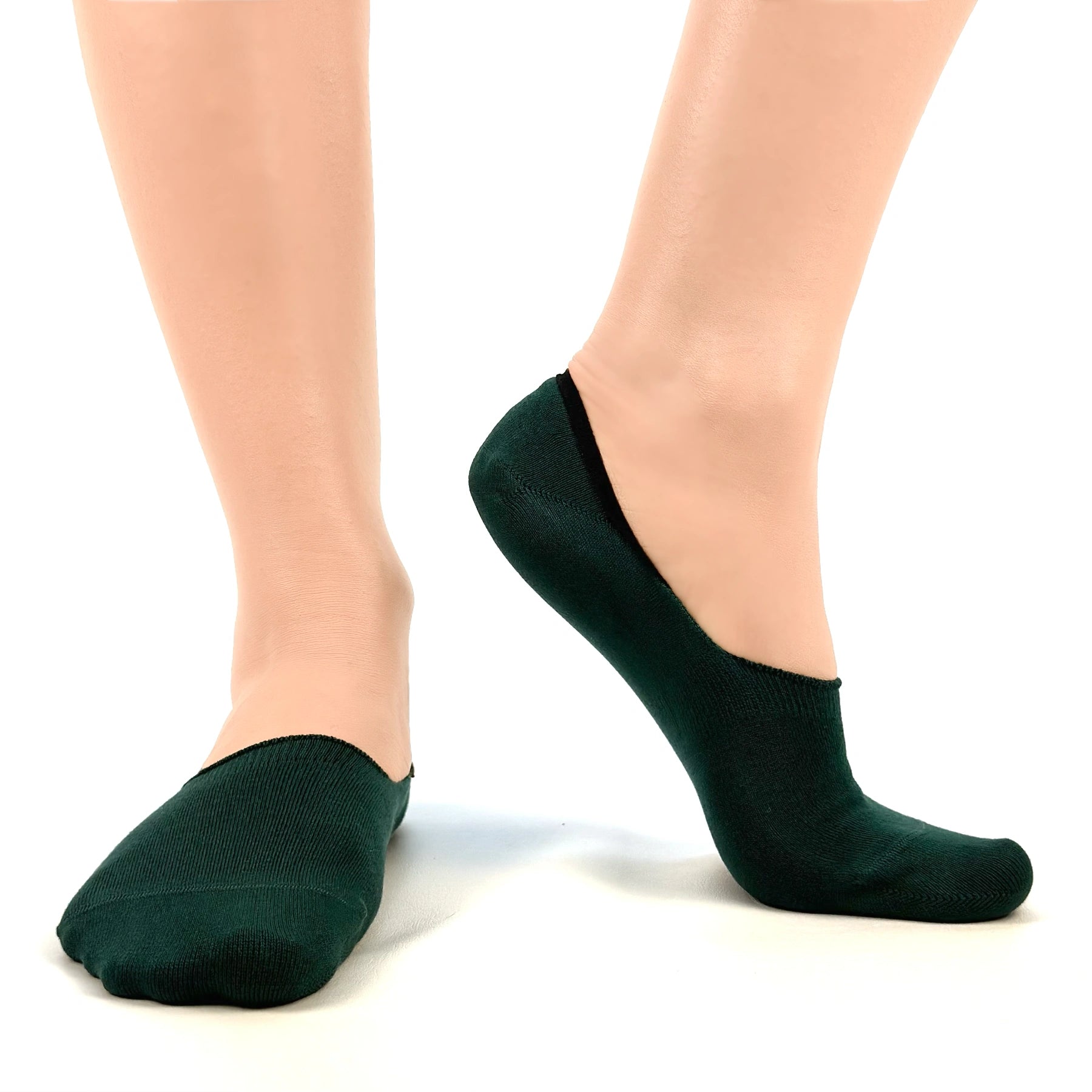 Green bamboo no-show socks