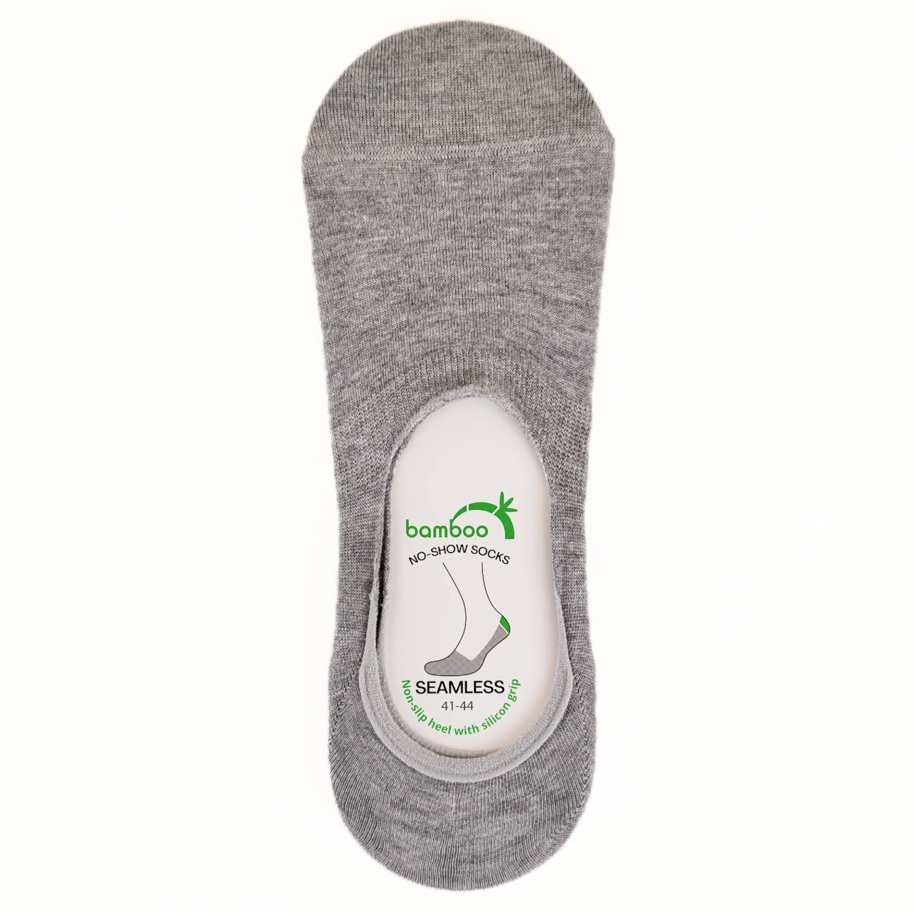 Light grey bamboo no-show socks 