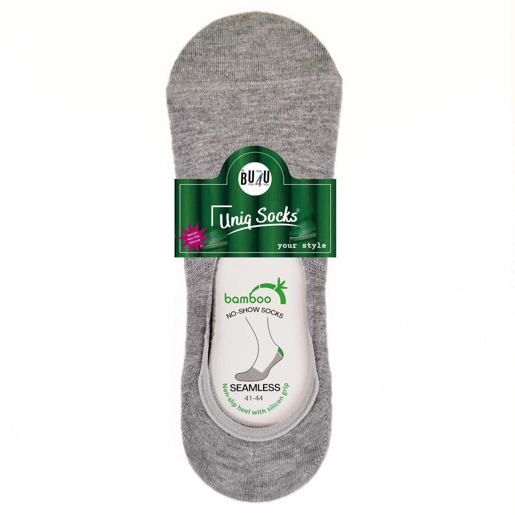 Light grey bamboo no-show socks 