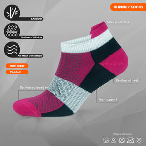 Bamboo coral athletic arch support sock